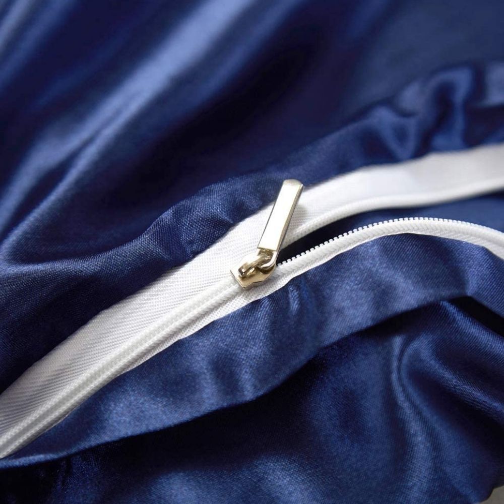buy blue satin bed sheet online