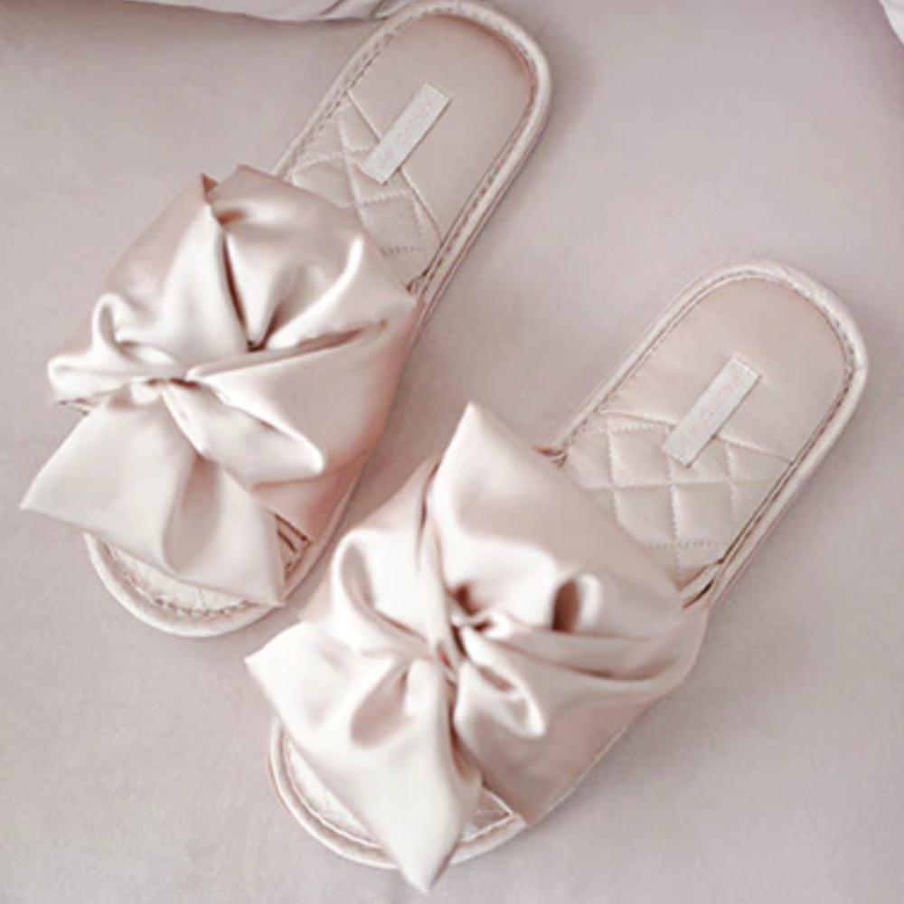 Women's Satin Bow Slippers: image 4