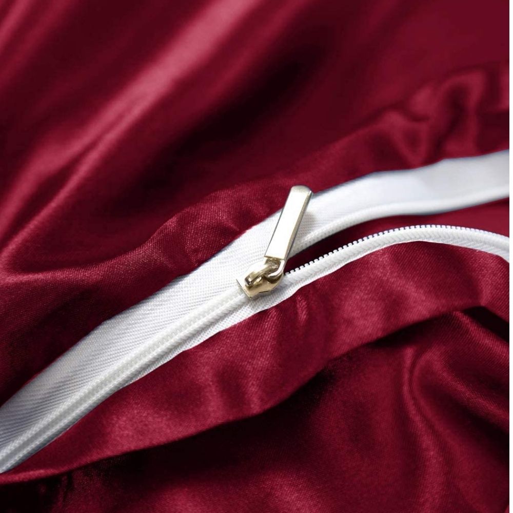 buy red satin bed sheet online