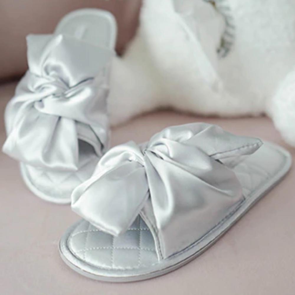 Women's Satin Bow Slippers: image 2
