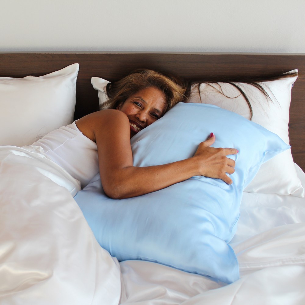Light Blue Mulberry Silk Pillowcase