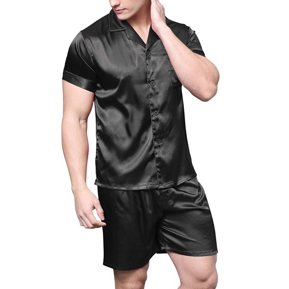 Men's Short Sleeve Satin Pyjamas: image 13
