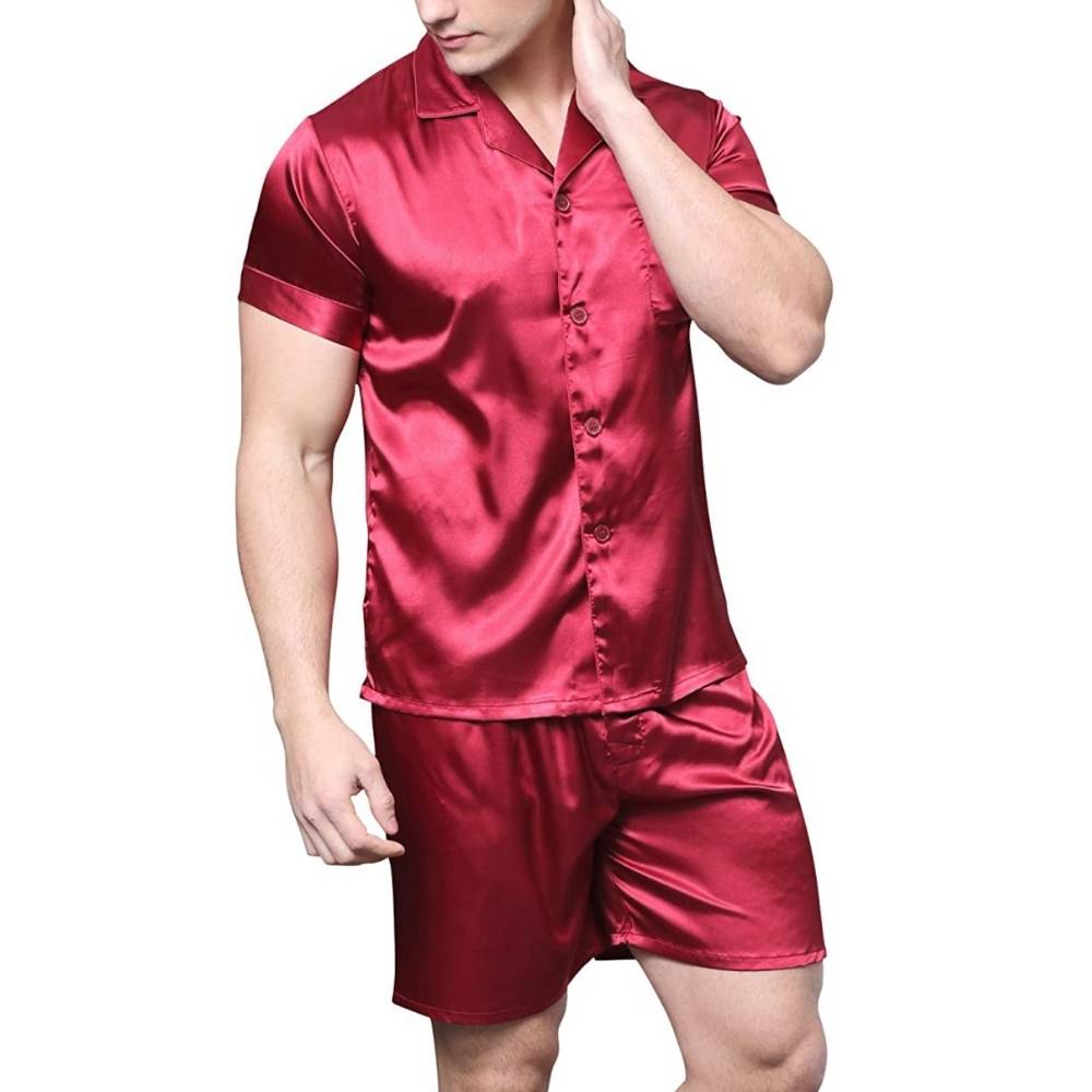 Men's Short Sleeve Satin Pyjamas: image 15