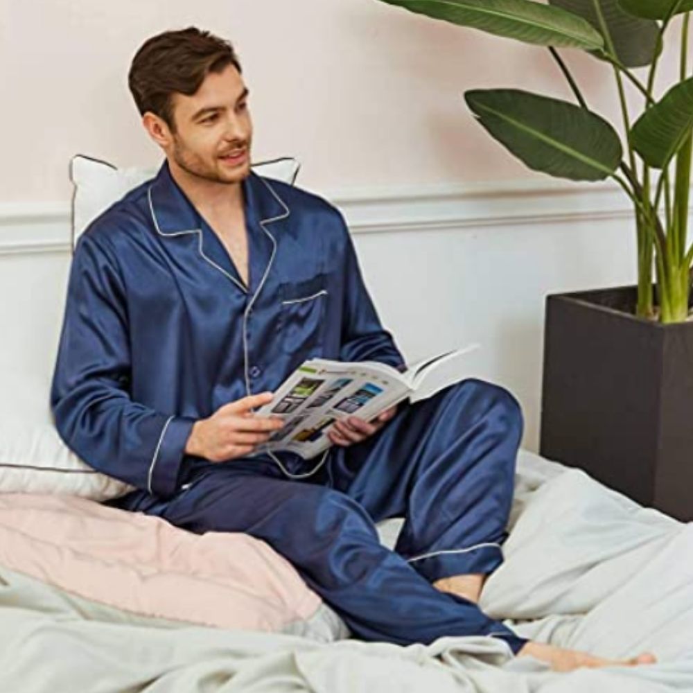 Men's Long Sleeve Satin Pyjamas
