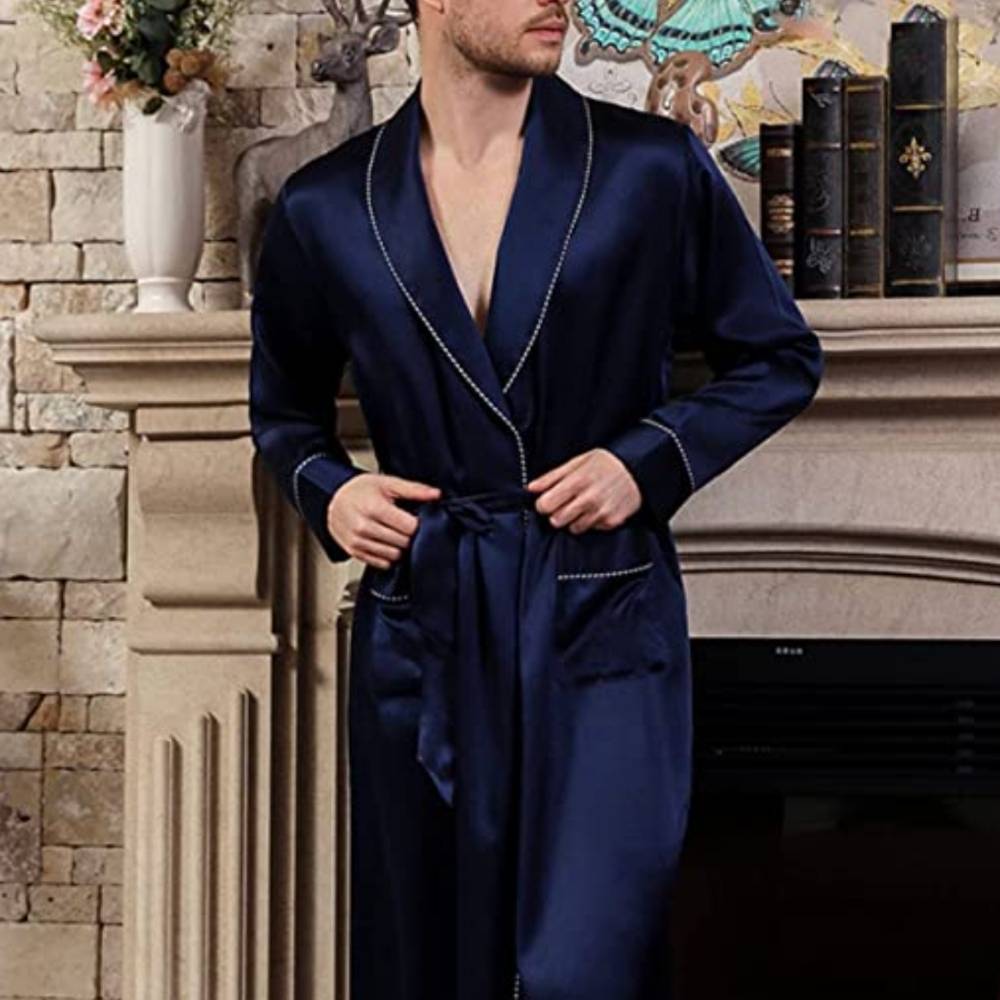 Men's Mulberry Silk Dressing Gown: image 2