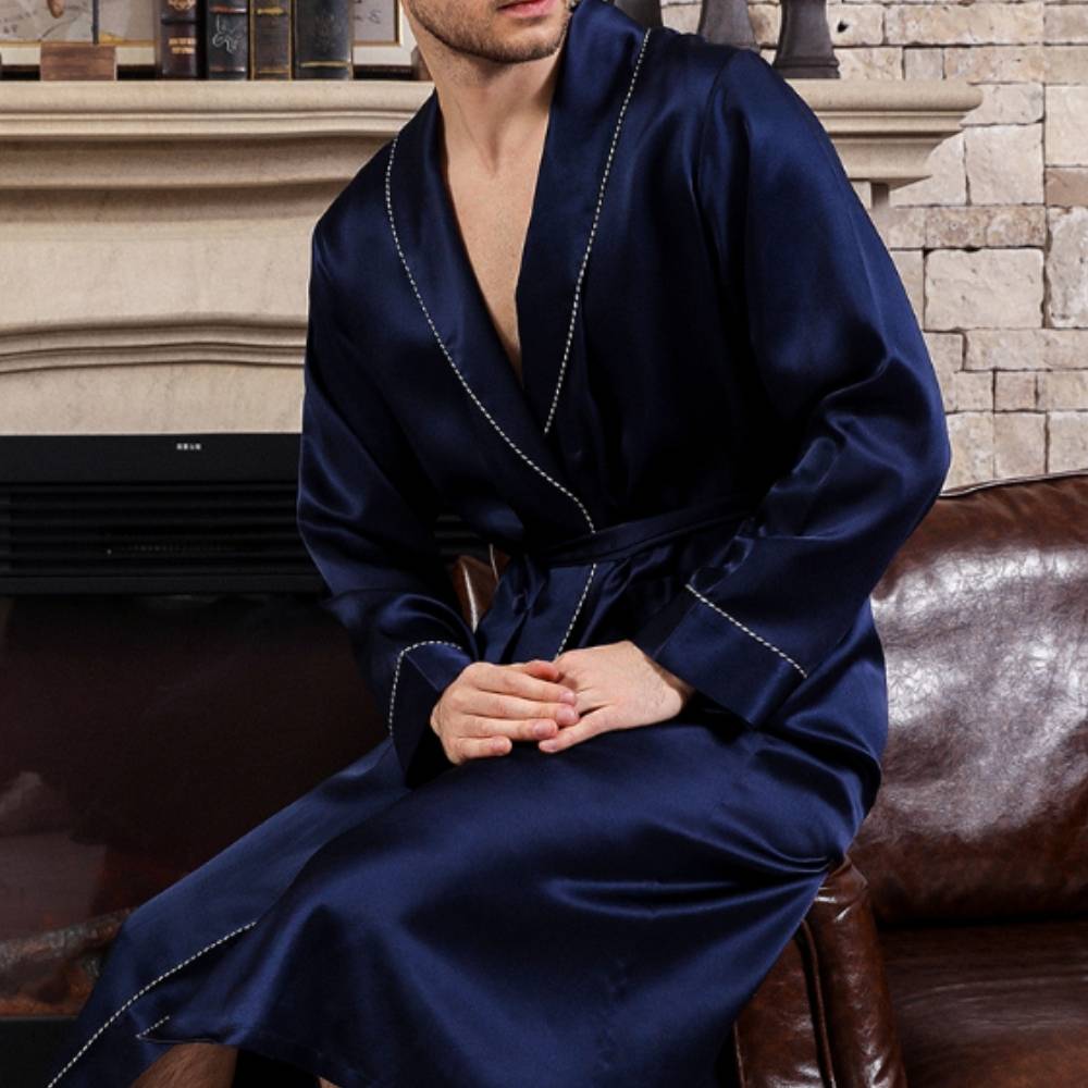 Men's Mulberry Silk Dressing Gown