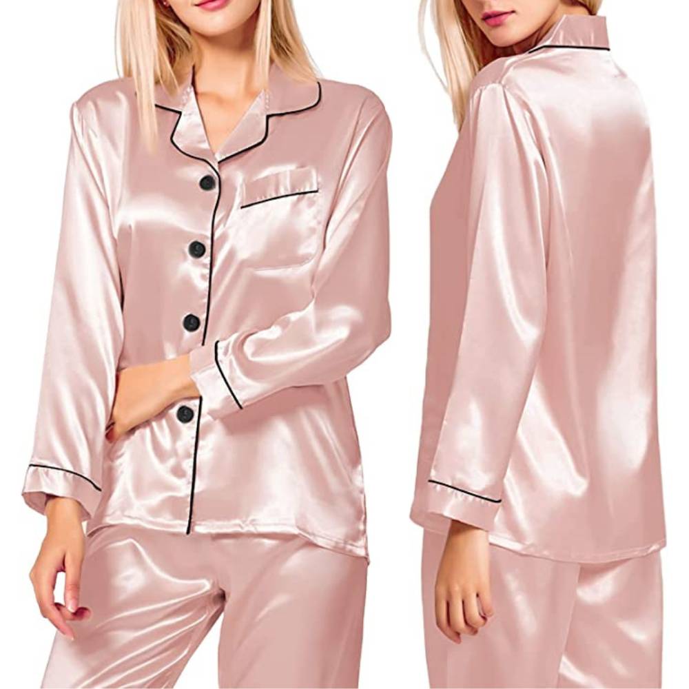 Women's Long Sleeve Satin Pyjamas: image 3