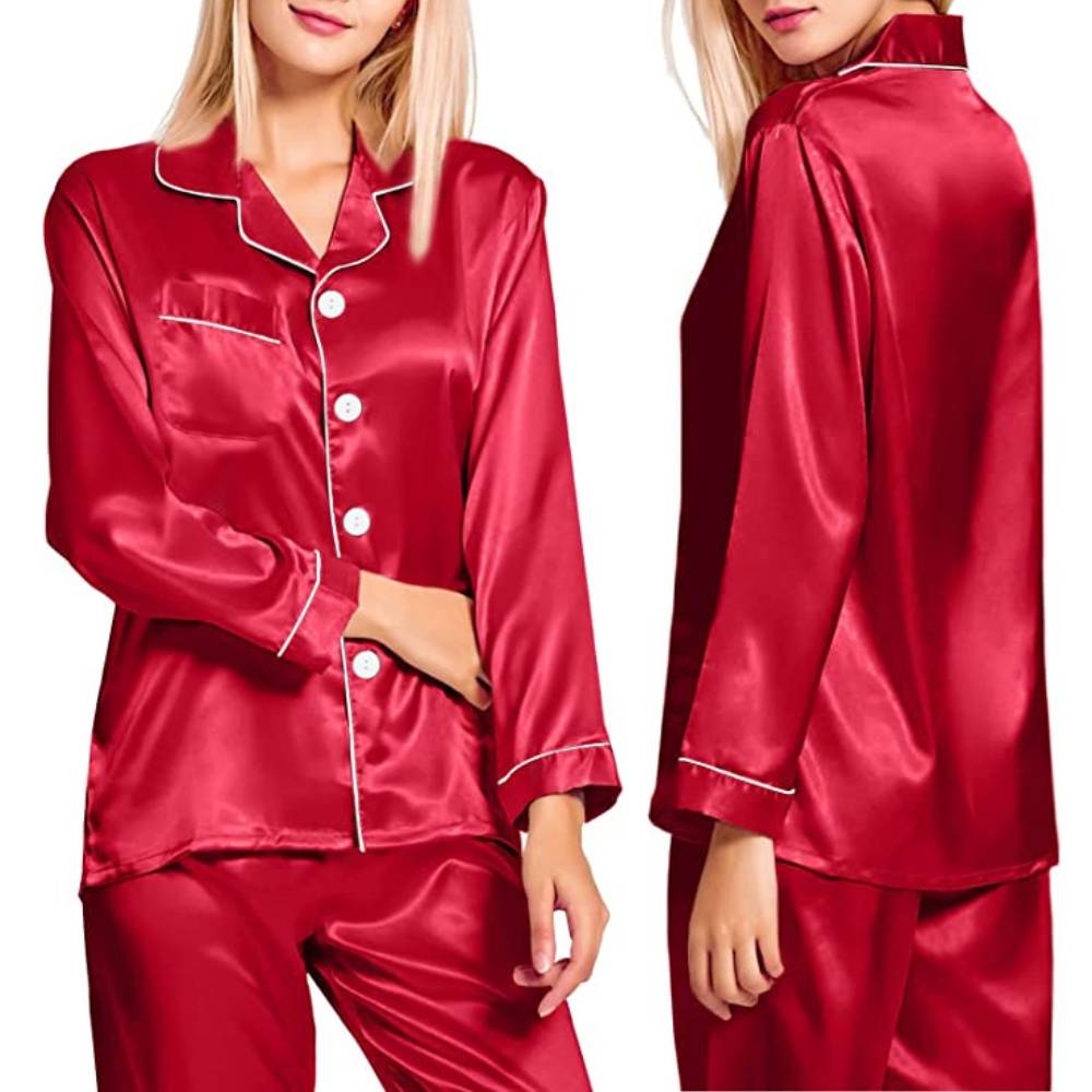 Women's Long Sleeve Satin Pyjamas: image 2