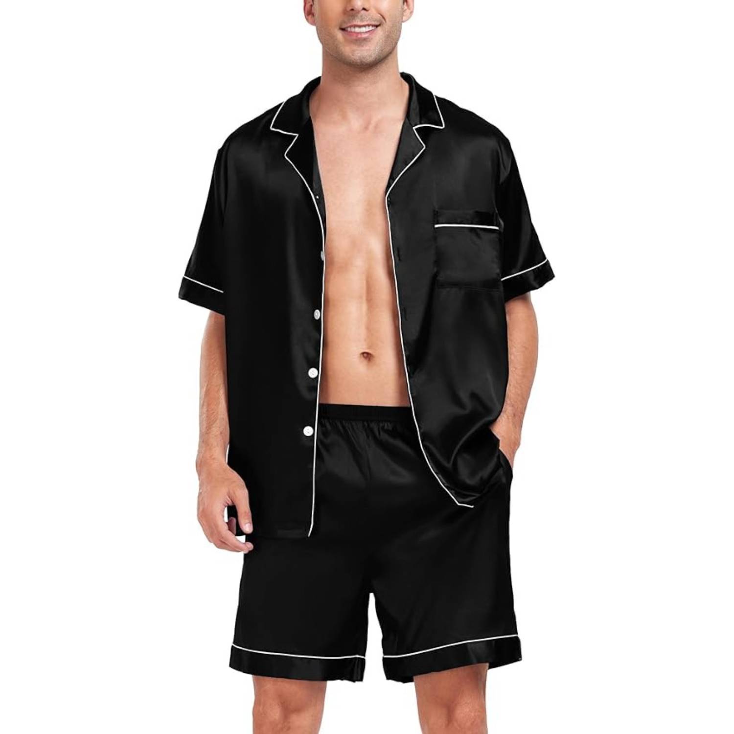 Men's Short Sleeve Satin Pyjamas: image 9