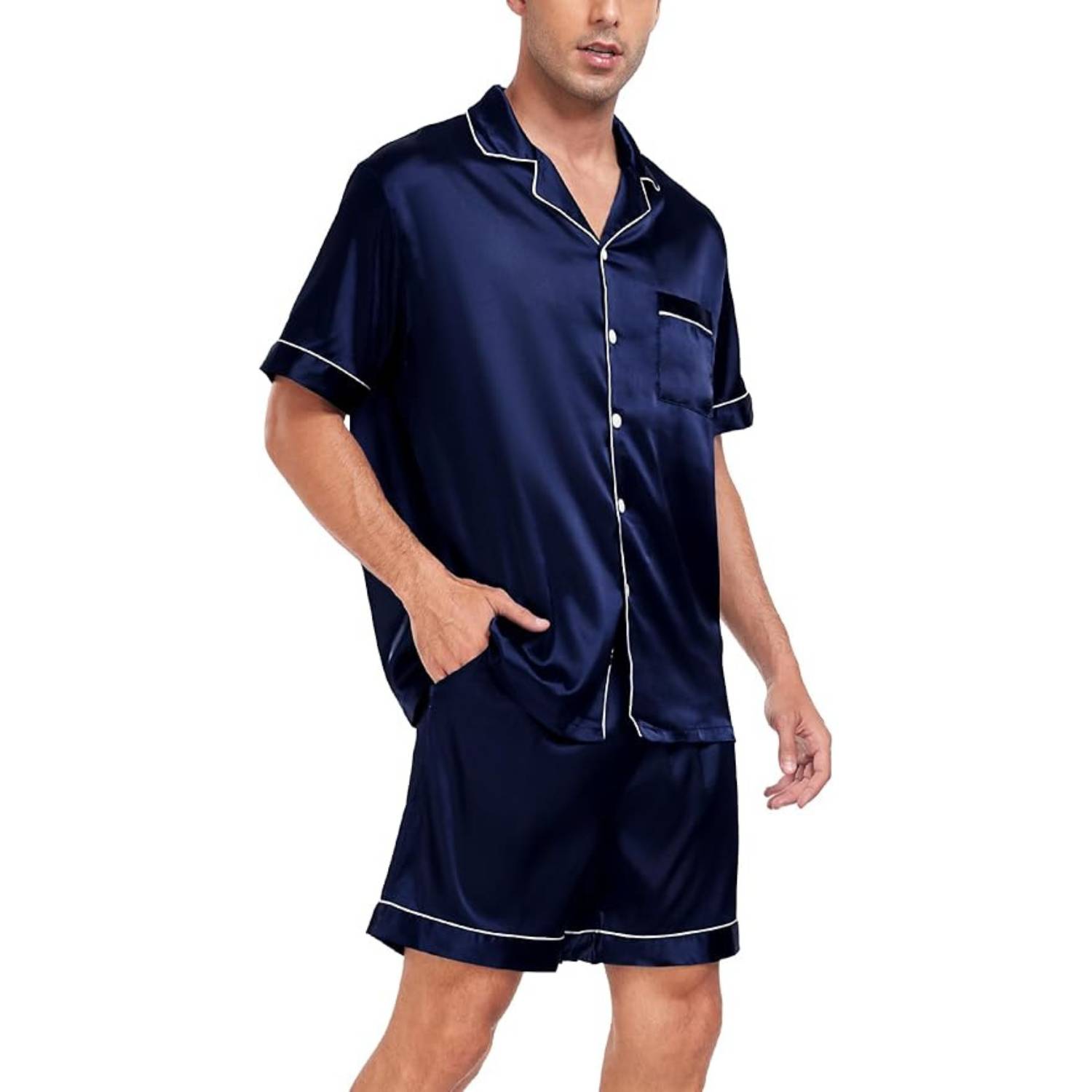 Men's Short Sleeve Satin Pyjamas: image 3