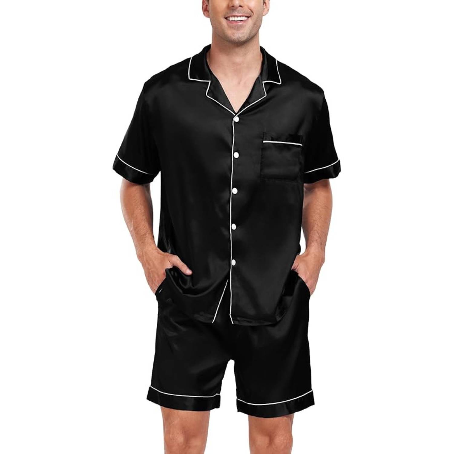 Men's Short Sleeve Satin Pyjamas: image 11