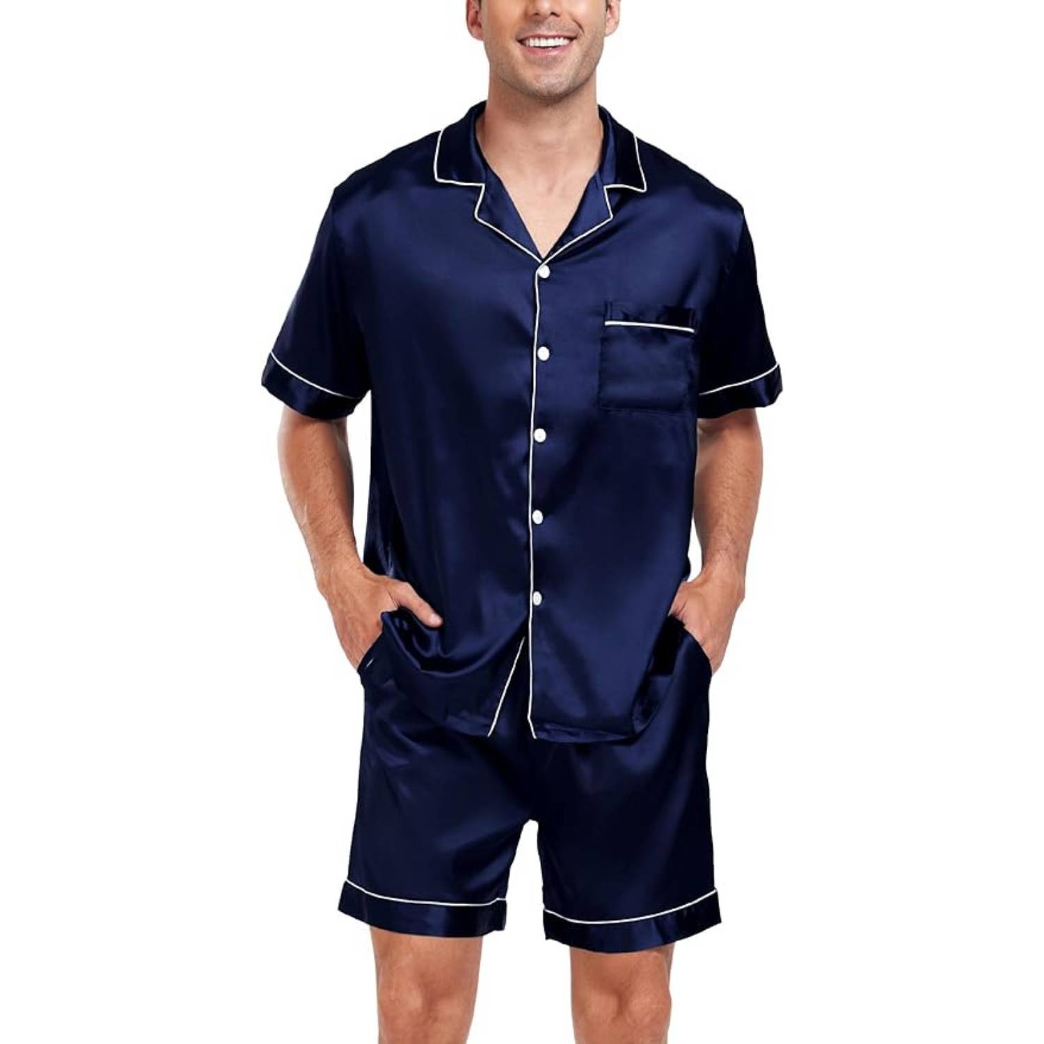 Men's Short Sleeve Satin Pyjamas: image 5