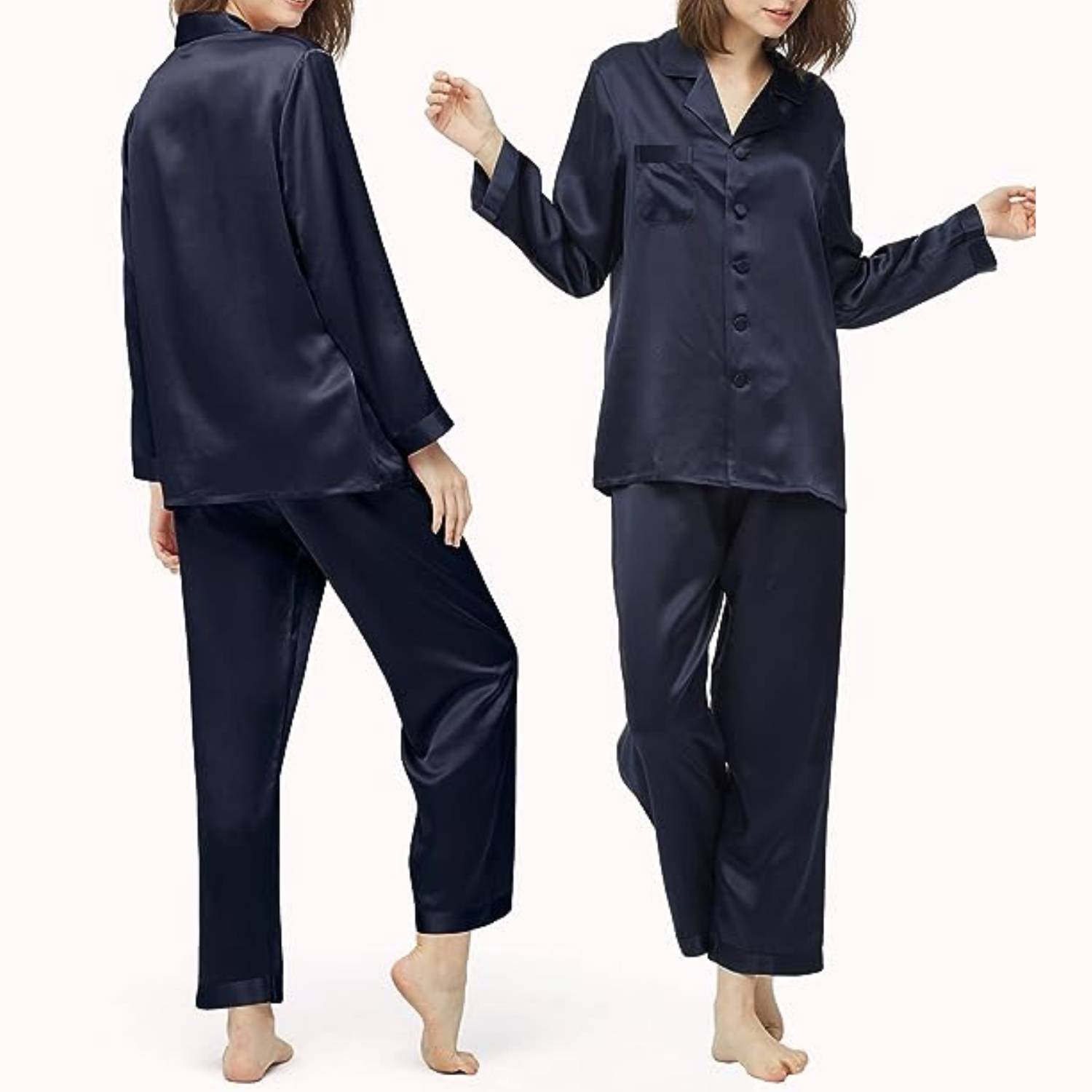 buy womens blue silk  pyjamas